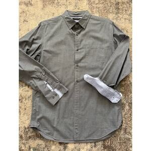 Banana Republic Slim Fit Gray Custom 078 Wash Shirt Mens Large L Cotton